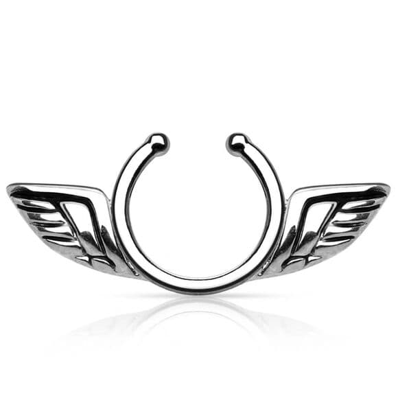 Fake Nipple Piercing Angel Wings – Pair – Non-Piercing Brass Jewelry - Thumbnail 2