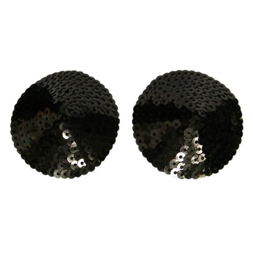 Black Sequin Round Pasties