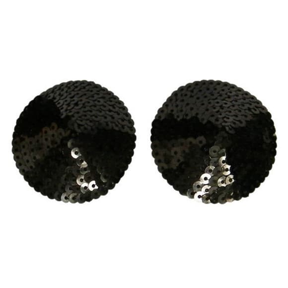 Black Sequin Round Pasties - Thumbnail 2