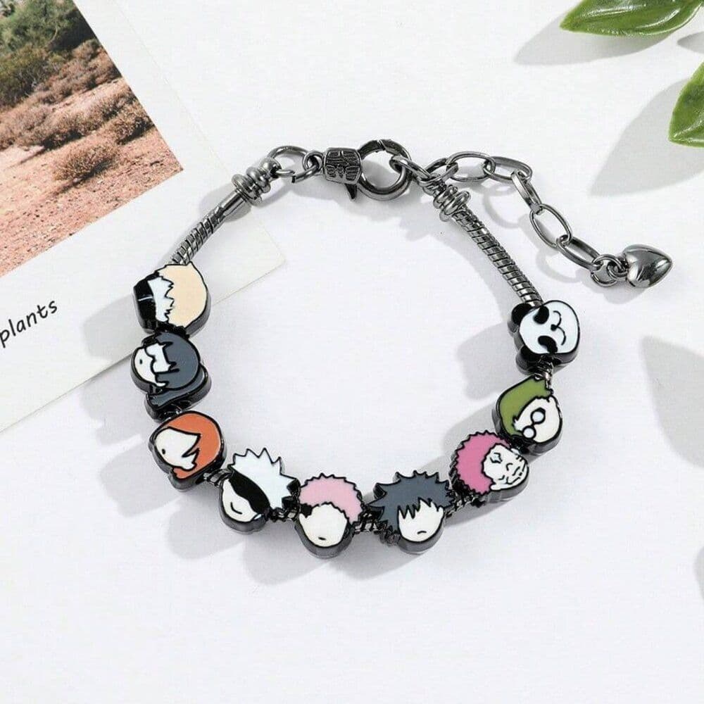 Jujutsu Kaisen Character Charm Bracelet – Anime Chibi Style Adjustable Jewelry - Thumbnail 2