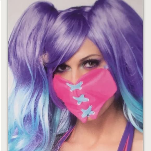Sweetheart Lace up Pink Face Mask​ - Thumbnail 6