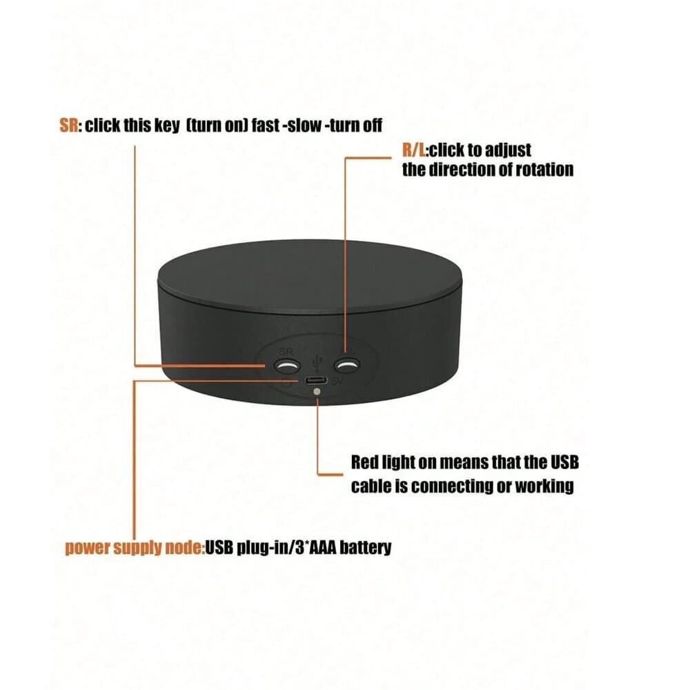 White 5.1inch/13cm Electric Turntable For 360 Degree Photography - Thumbnail 6