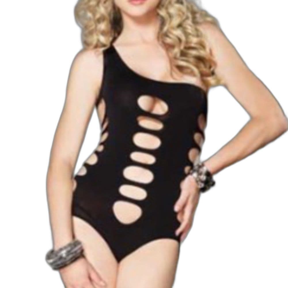 Leg Avenue Spandex Asymmetrical Cut Out Teddy | Sexy & Playful - Thumbnail 2