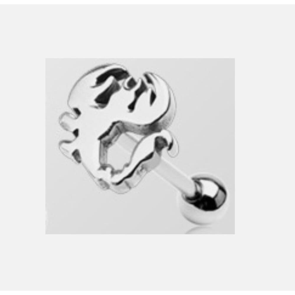 Scorpion Cut-Out Tongue Ring Stainless Steel 14G 5/8” Piercing Barbell