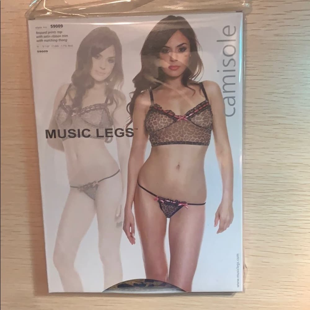 Music Legs: Leopard Print Cami and Thong Set​​ - Thumbnail 2
