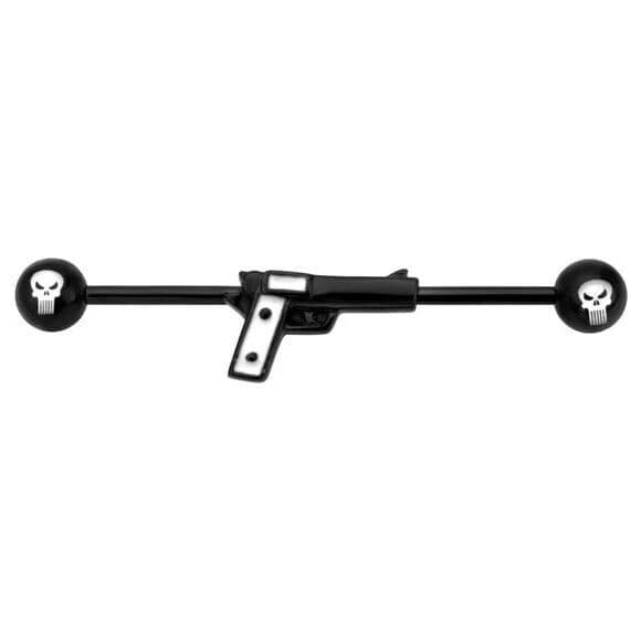 The Punisher Gun Industrial Barbell 14G 1½” Surgical Steel | Official Marvel - Thumbnail 6