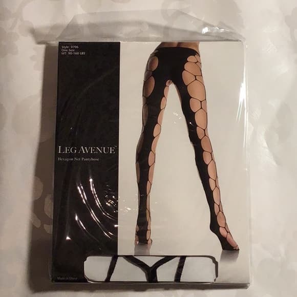 Leg Avenue: Black Hexagon Net Pantyhose​ - Thumbnail 2