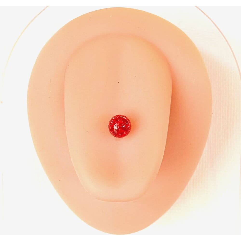 Multi Crystal Ferido Ball Tongue Ring 14G 5/8” 316L Steel 6mm - Aurora Borealis - Thumbnail 5