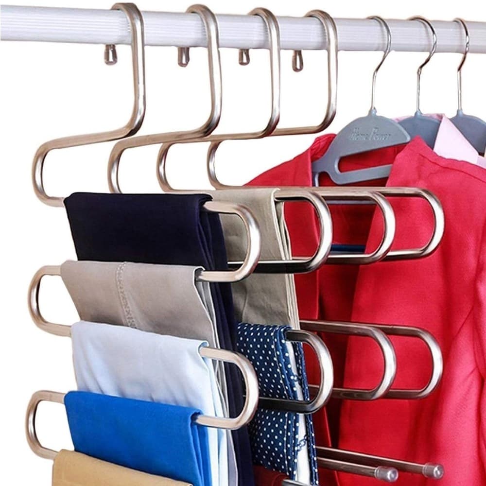 8-Pack Silver Stainless Steel S-Hangers Space-Saving,Closet Organizer - Thumbnail 5