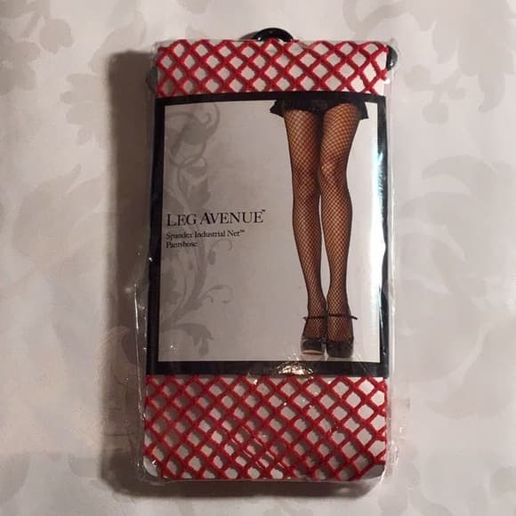 Leg Avenue: Red Spandex Industrial Net Pantyhose​ - Thumbnail 2