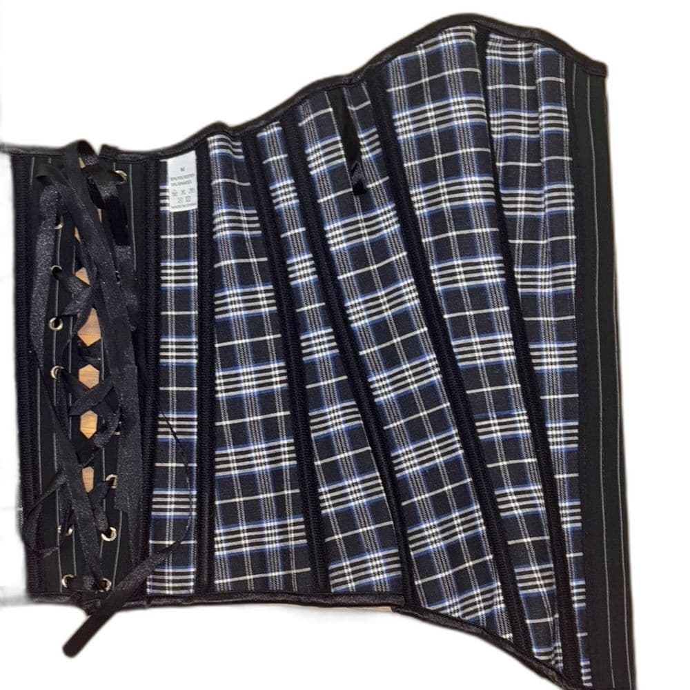 NWT Black Pinstripe Boned Corset Top Bustier Lace-Up Back Size: Medium - Thumbnail 5