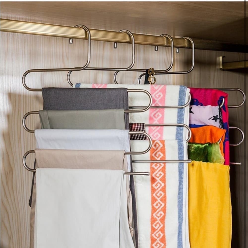 8-Pack Silver Stainless Steel S-Hangers Space-Saving,Closet Organizer - Thumbnail 3