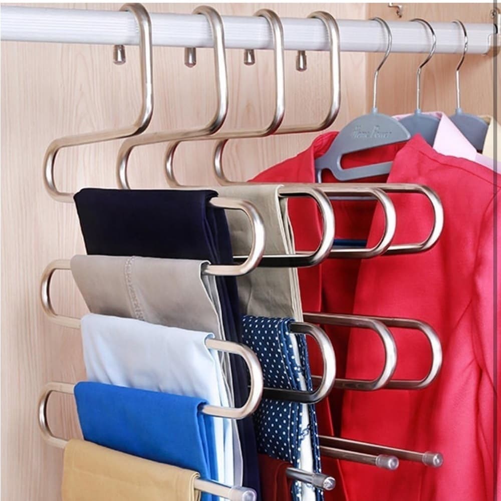 8-Pack Silver Stainless Steel S-Hangers Space-Saving,Closet Organizer - Thumbnail 4