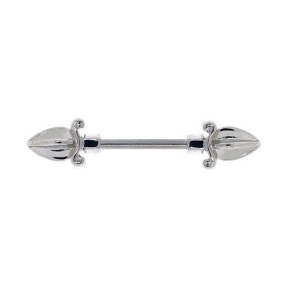 Spear Tip Nipple Barbell 14G 1/2” Surgical Steel Body Piercing Jewelry - Thumbnail 2