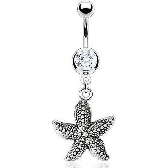 Hollywood Body Jewelry – Vintage Casted Starfish Navel Ring - Thumbnail 2