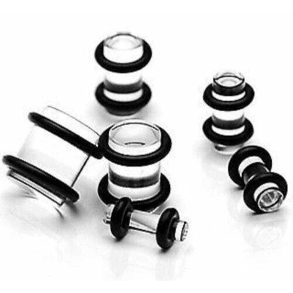 24pcs Clear Acrylic Plugs -a pair of each size 3mm, 4mm, 5mm, 6mm, 8mm, 10mm