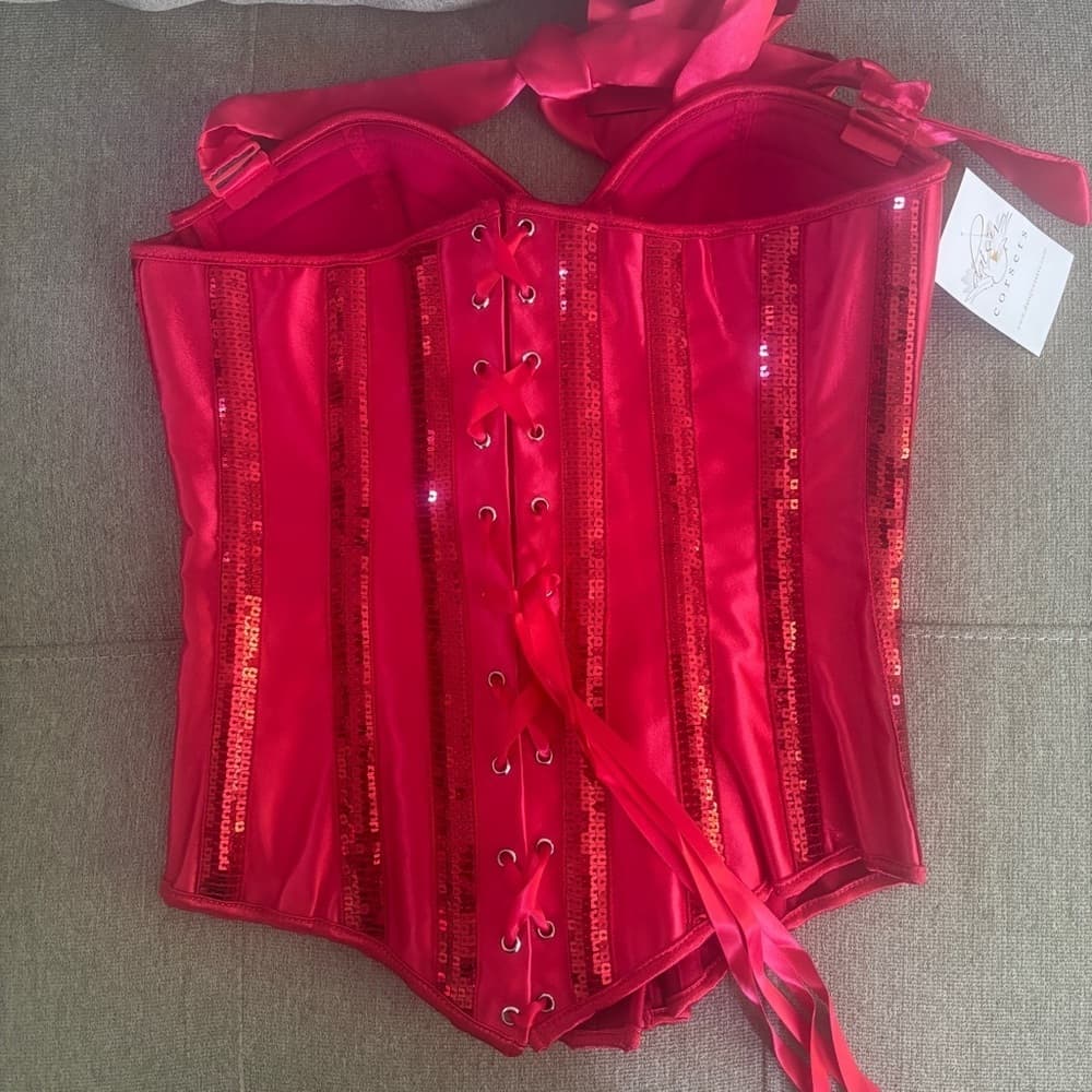 Daisy Corsets Sexy Red Sequin Devil 4PC Costume - Size Small - Thumbnail 2