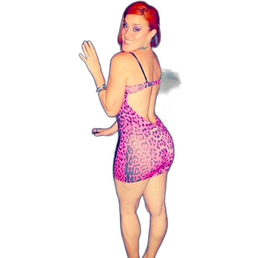 Leg Avenue Pink Leopard Print Mini Dress Size (M/L) - Thumbnail 5