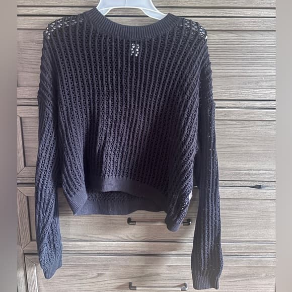 Old Navy Black Crew Neck Sweater Chunky Knit - Thumbnail 5
