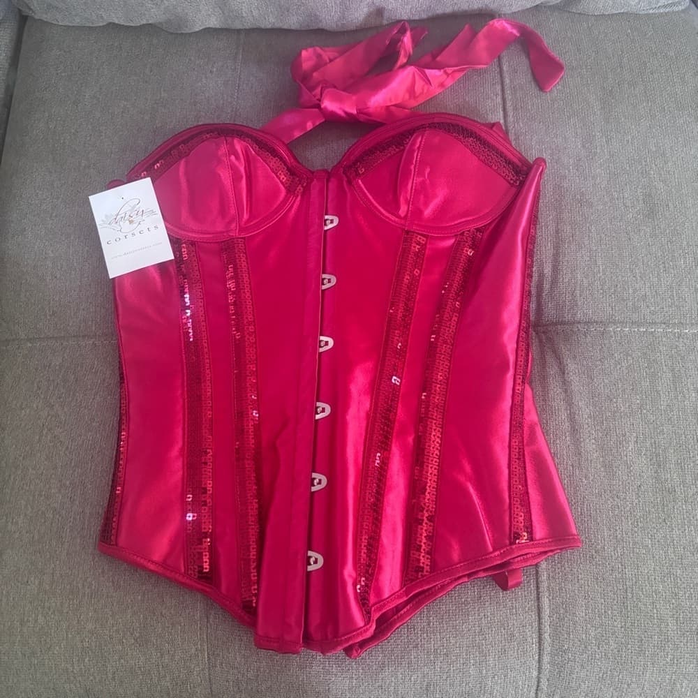 Daisy Corsets Sexy Red Sequin Devil 4PC Costume - Size Small