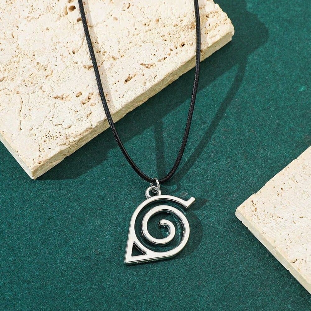 Naruto Konoha Logo Pendant Necklace - Hidden Leaf Village Pendant - Thumbnail 3