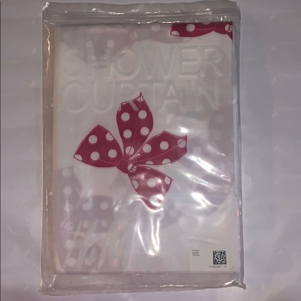H&M Pink Polka Dot Bow Printed Shower Curtain​ - Thumbnail 4