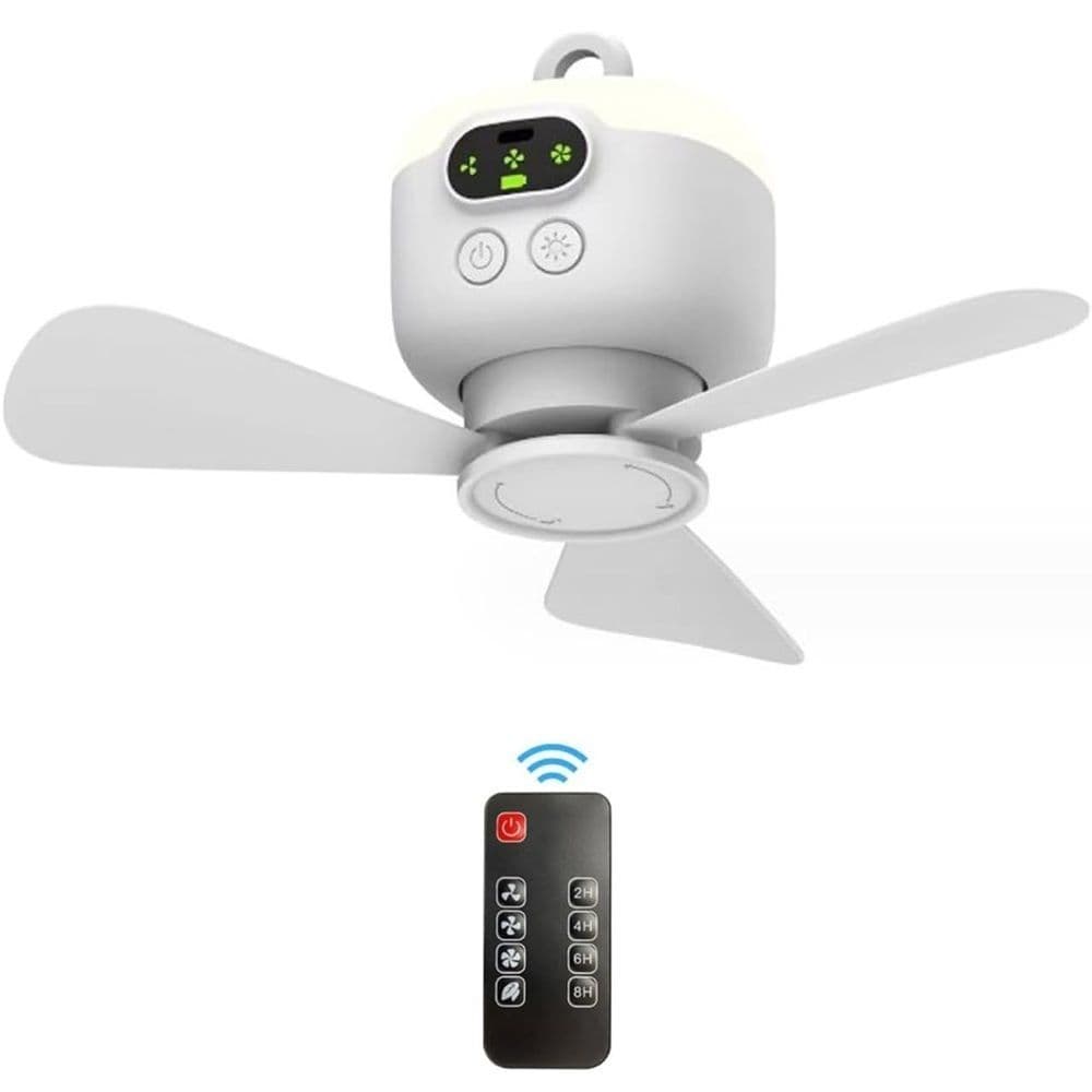 USB Rechargeable Tent Fan Ceiling Fan and Remote - Thumbnail 8