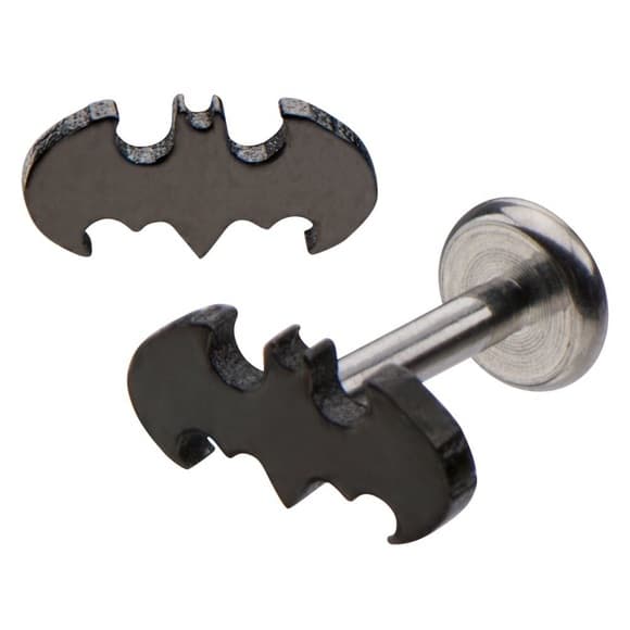 DC Comics Cut Out Batman Logo Internally Threaded Labret - Thumbnail 2