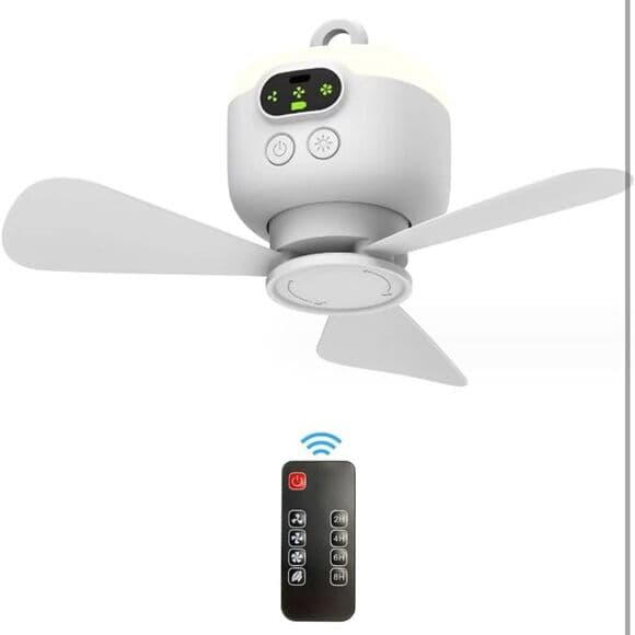 USB Rechargeable Tent Fan Ceiling Fan and Remote - Thumbnail 10