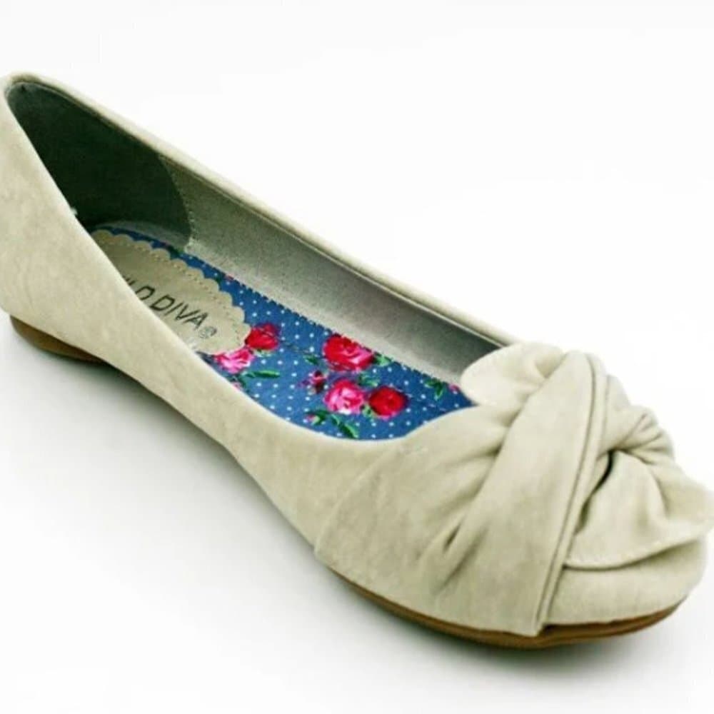 Wild Diva: Ballet Flats Beige PU Glenn-02 Size 7.5​​ - Thumbnail 7