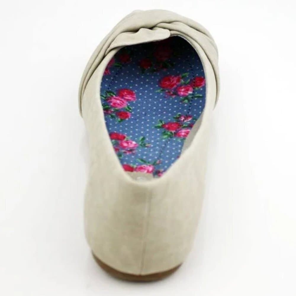 Wild Diva: Ballet Flats Beige PU Glenn-02 Size 7.5​​ - Thumbnail 8