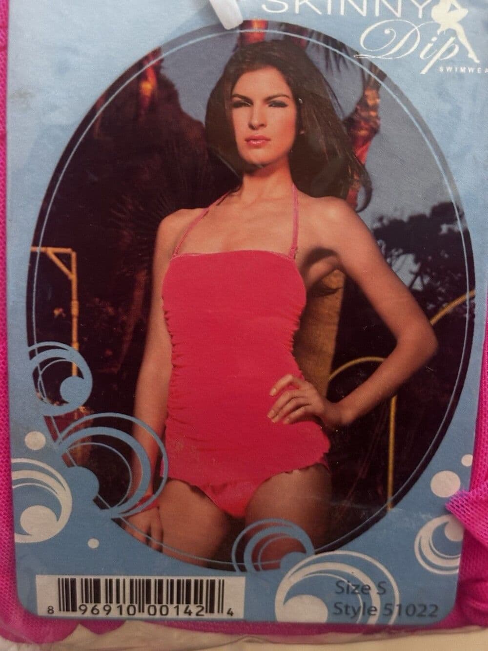 Skinny Dip Swimwear Ruched Mesh Halter Maillot Swimsuit - Medium - Thumbnail 2