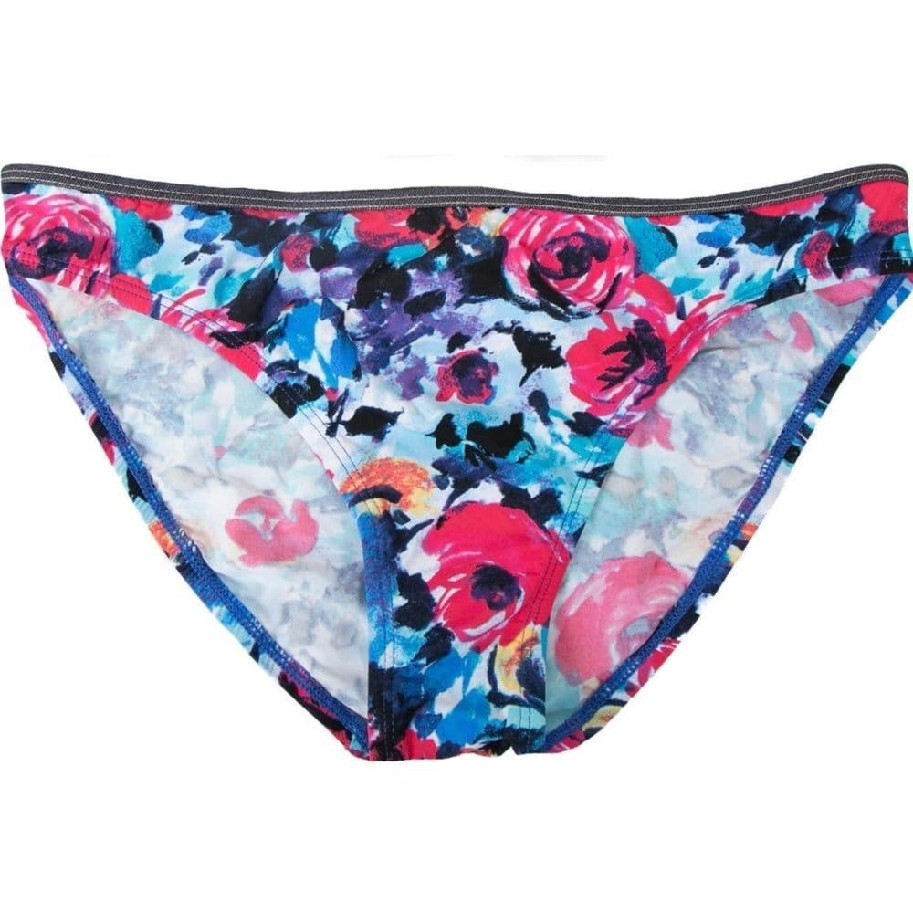 Kenneth Cole: Floral Print with Denim Detail Bikini Bottom - Size Large - Thumbnail 3