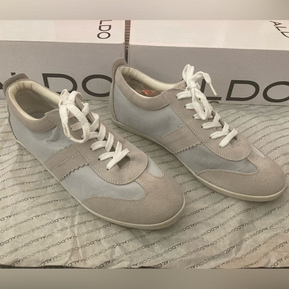 ALDO Ice Grey Lace-Up Sneakers – Women’s EU 40 / US 9 | Brand New in Box