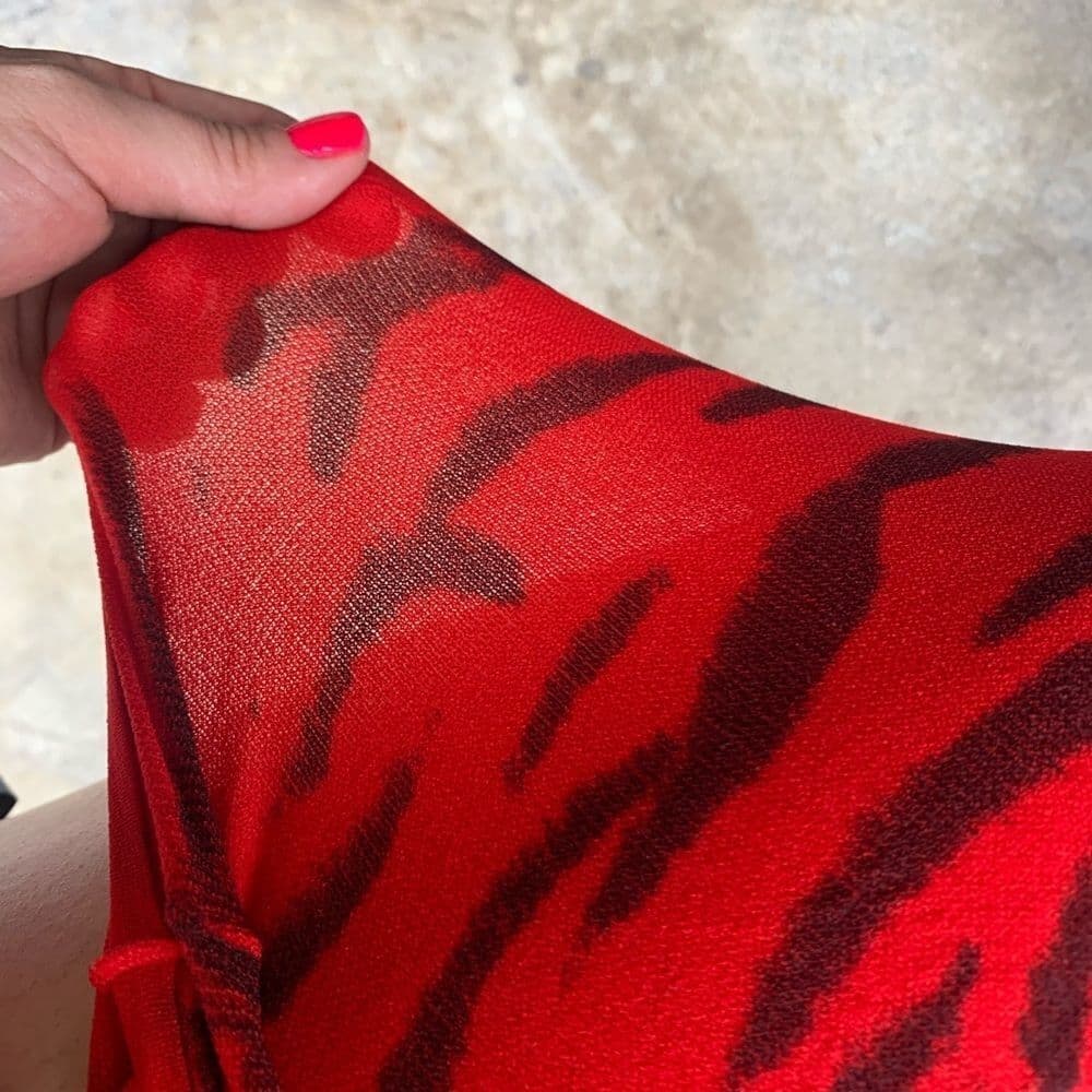 Music Legs: Asymmetrical Tiger Print Dress​​ - Thumbnail 3