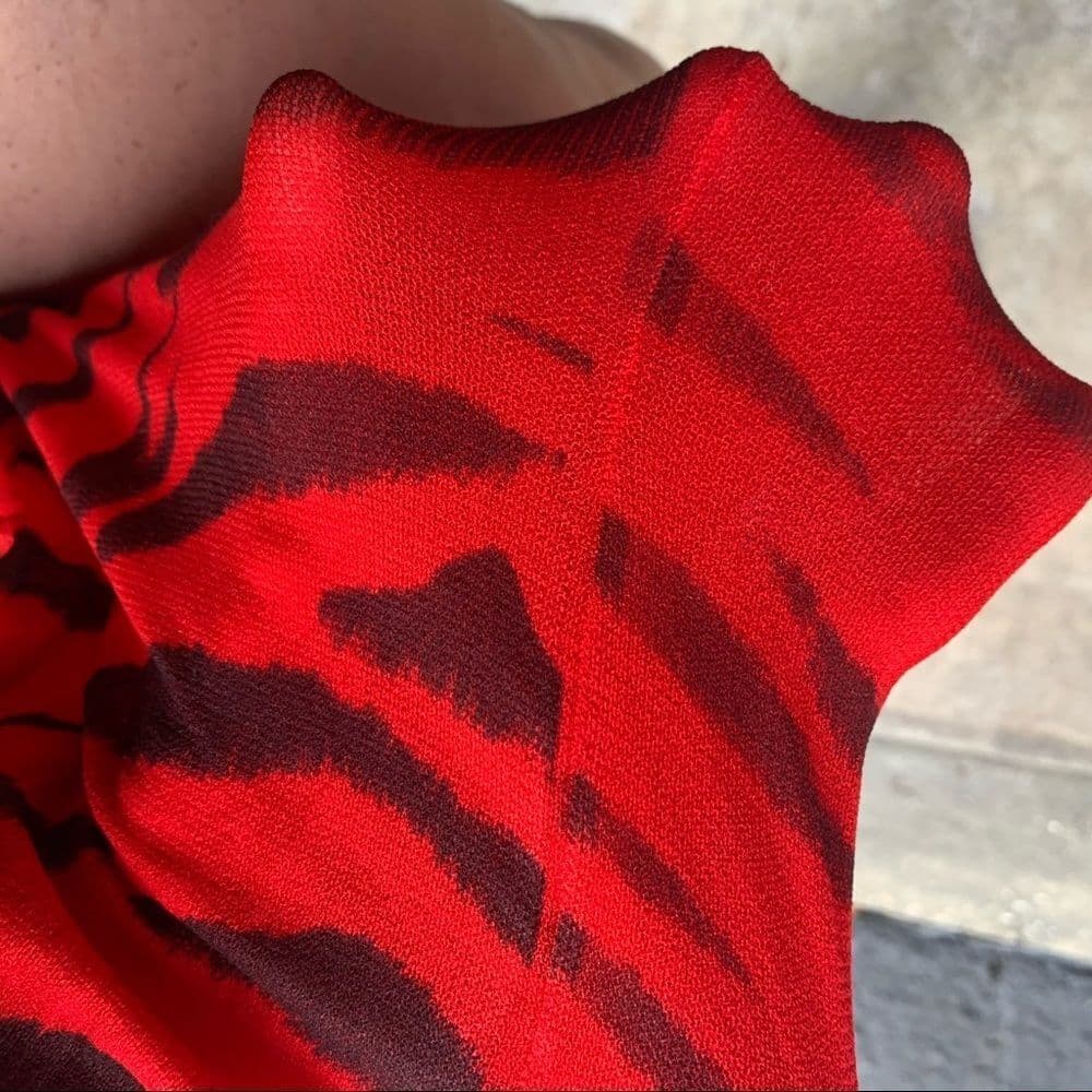 Music Legs: Asymmetrical Tiger Print Dress​​ - Thumbnail 4