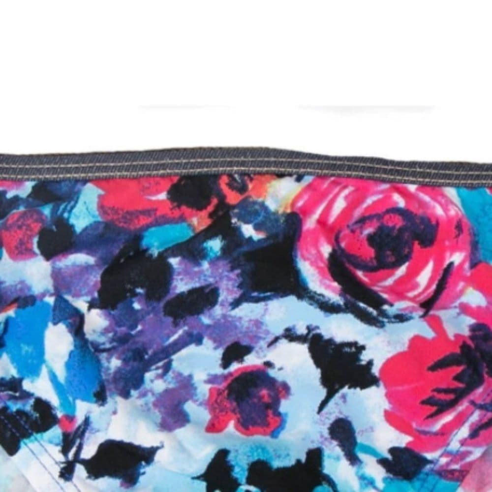 Kenneth Cole: Floral Print with Denim Detail Bikini Bottom - Size Large - Thumbnail 2