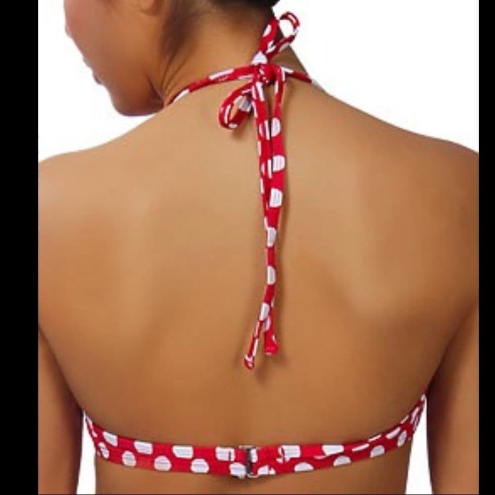Kenneth Cole Reaction Polka Dot Halter Bikini Top Size S NWT Swimwear - Thumbnail 4