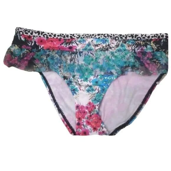 Kenneth Cole New York: Floral Mesh Ruffle Hipster Bikini Bottom - Thumbnail 5