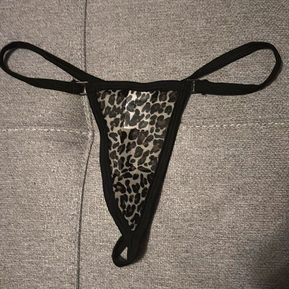 Dreamgirl: Sheer Leopard Lycra Net Bikini Top & Lined G-String Bottom​ S/M - Thumbnail 5