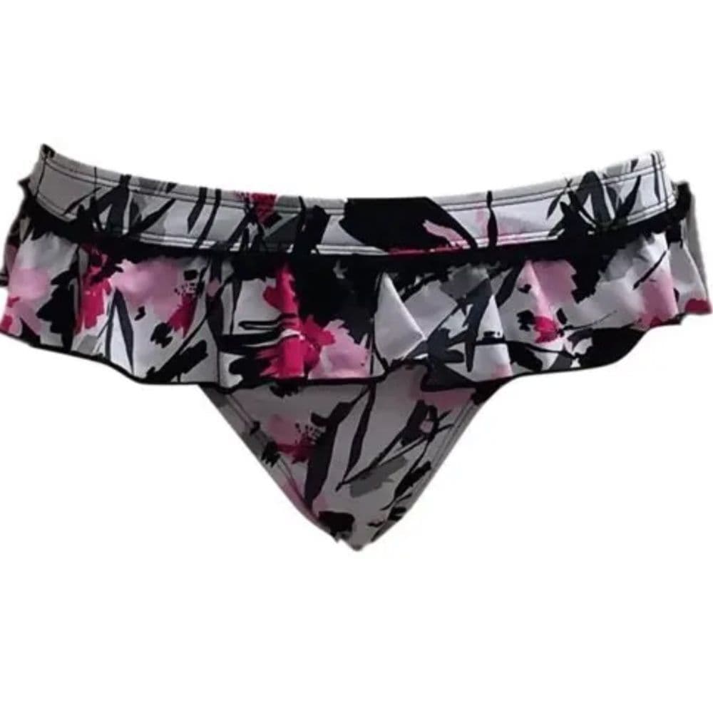 Kenneth Cole New York: Floral Ruffle Hipster Bikini Bottom - Medium