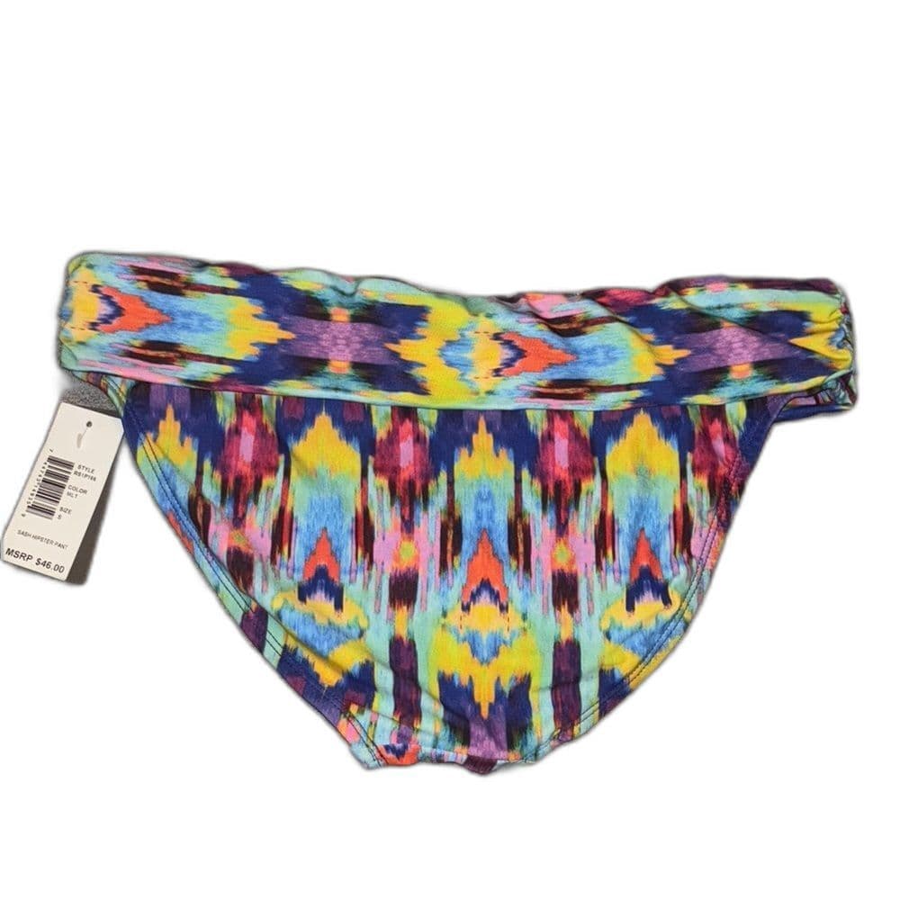 Kenneth Cole Reaction: Fold-Over Waist Bikini Bottom Abstract Print Medium