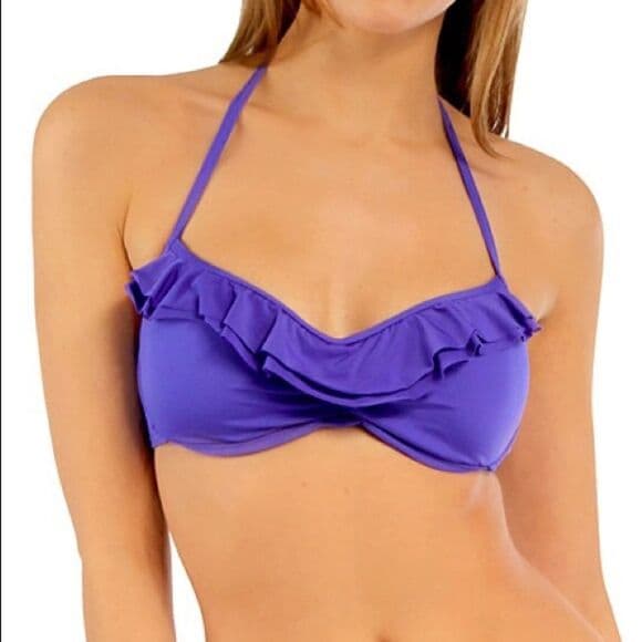 Kenneth Cole Purple Ruffle Bikini Top - Size M​edium - Thumbnail 9