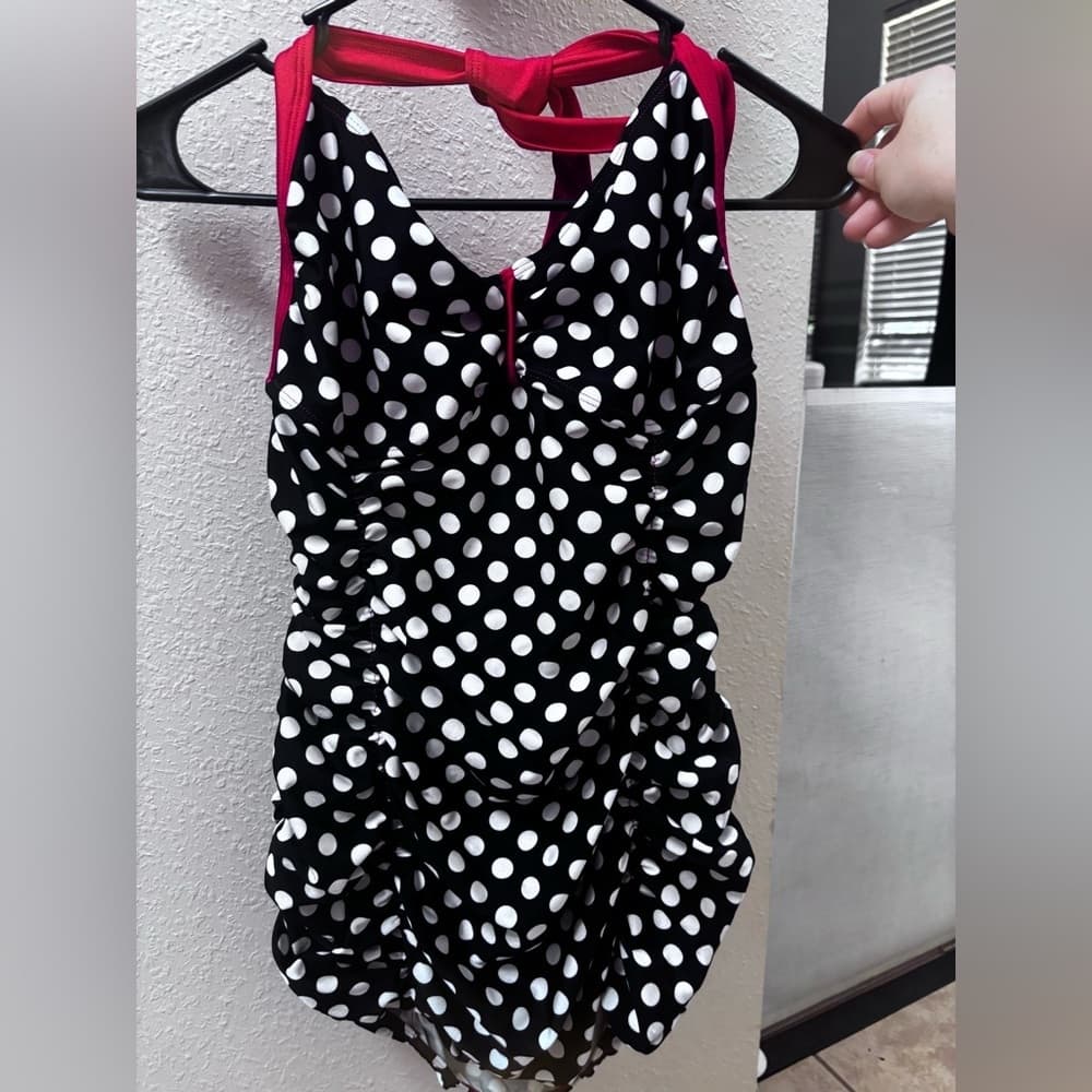 Lolita Girl Retro Pin-Up Bikini – Black White Polka Dot 2-Piece Swimsuit​ SMALL