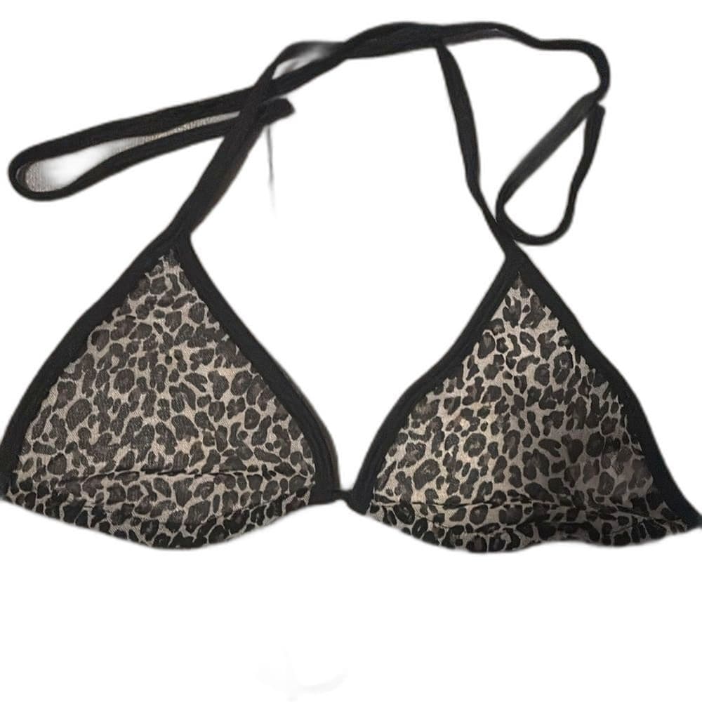 Dreamgirl: Sheer Leopard Lycra Net Bikini Top & Lined G-String Bottom​ S/M - Thumbnail 3