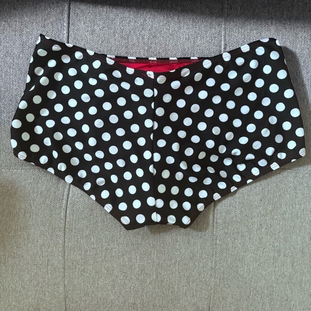 Lolita Girl Retro Pin-Up Bikini – Black White Polka Dot 2-Piece Swimsuit​ SMALL - Thumbnail 4