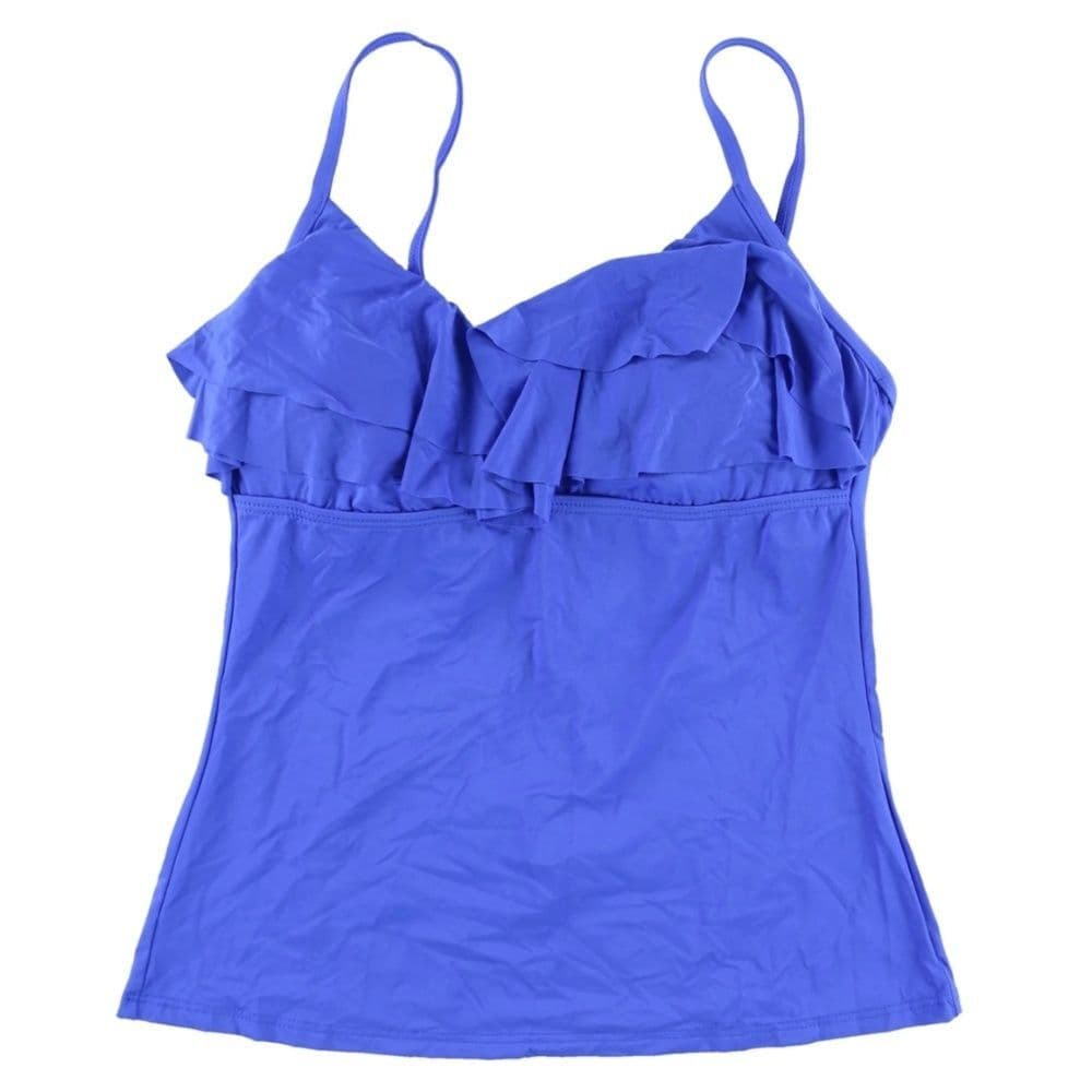 Kenneth Cole Reaction: Ruffle Tankini Top - Size Small