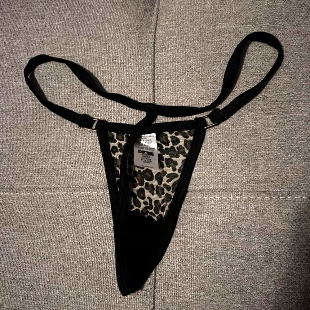 Dreamgirl: Sheer Leopard Lycra Net Bikini Top & Lined G-String Bottom​ S/M - Thumbnail 6