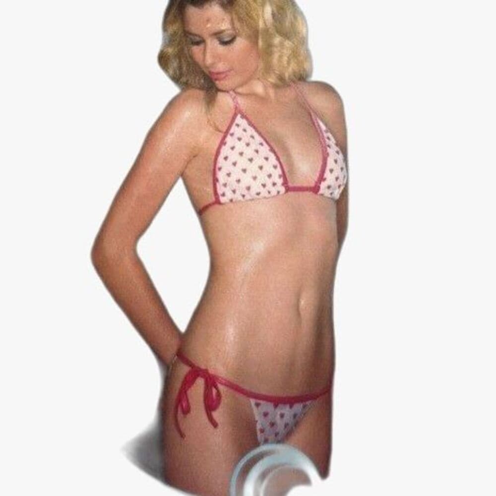 Skinny Dip Leg Avenue Pink Heart String Bikini Size Medium Y2K Barbie - Thumbnail 5