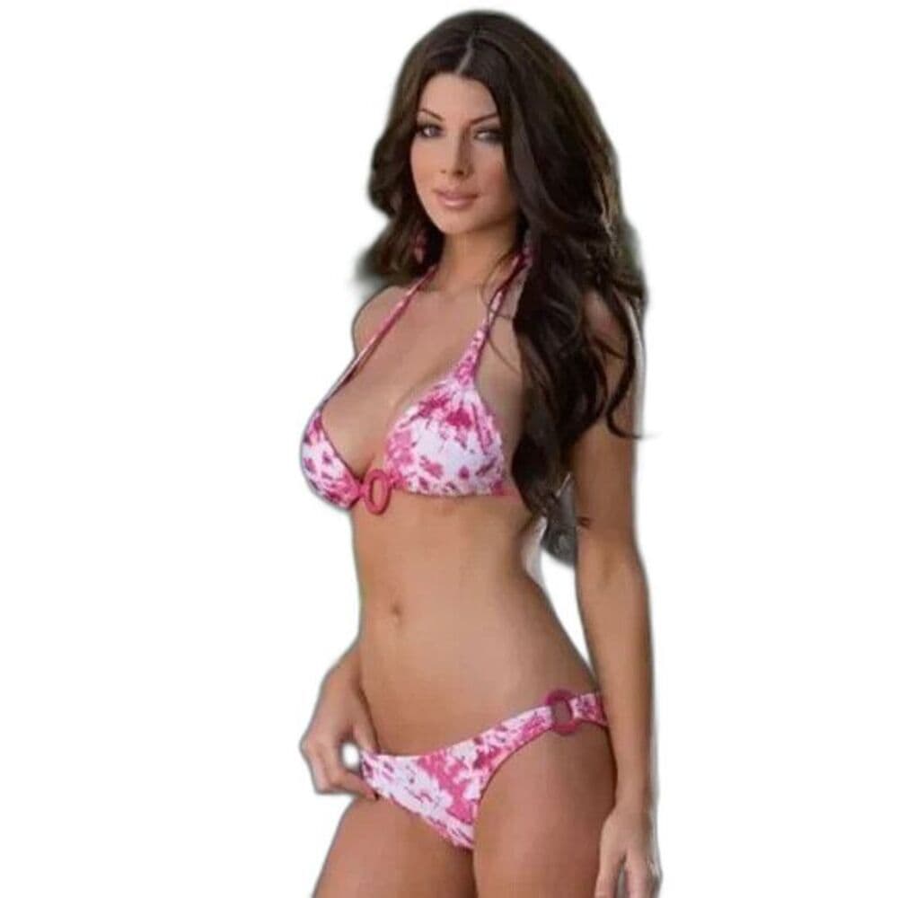 Dreamgirl: Tie-Dye Halter Bikini with Reversible Bottom M/L
